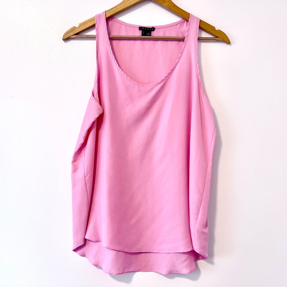 Theory 100% Silk Flowy Pink Camisole